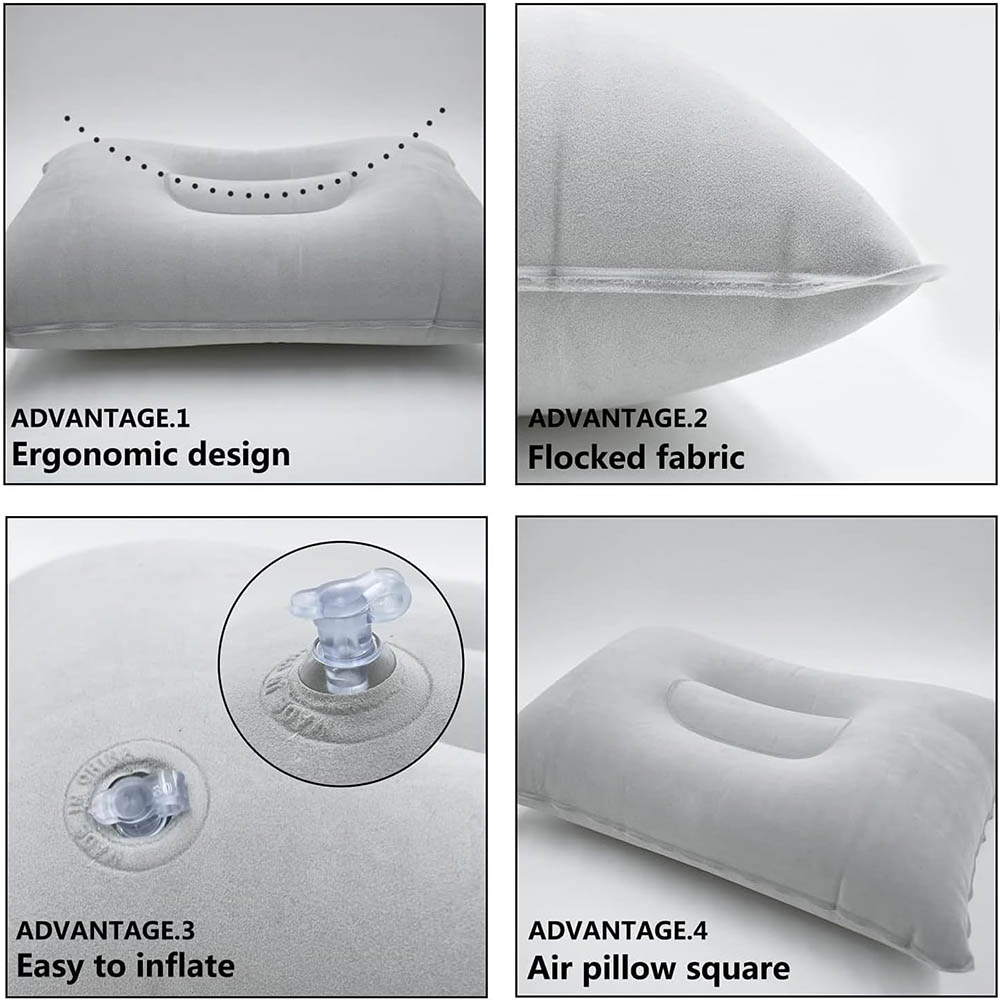 풍선 여행 베개 캠핑 하이킹을위한 휴대용 공기 베개 홈 - Neck Traction Pillow 리뷰 및 가격