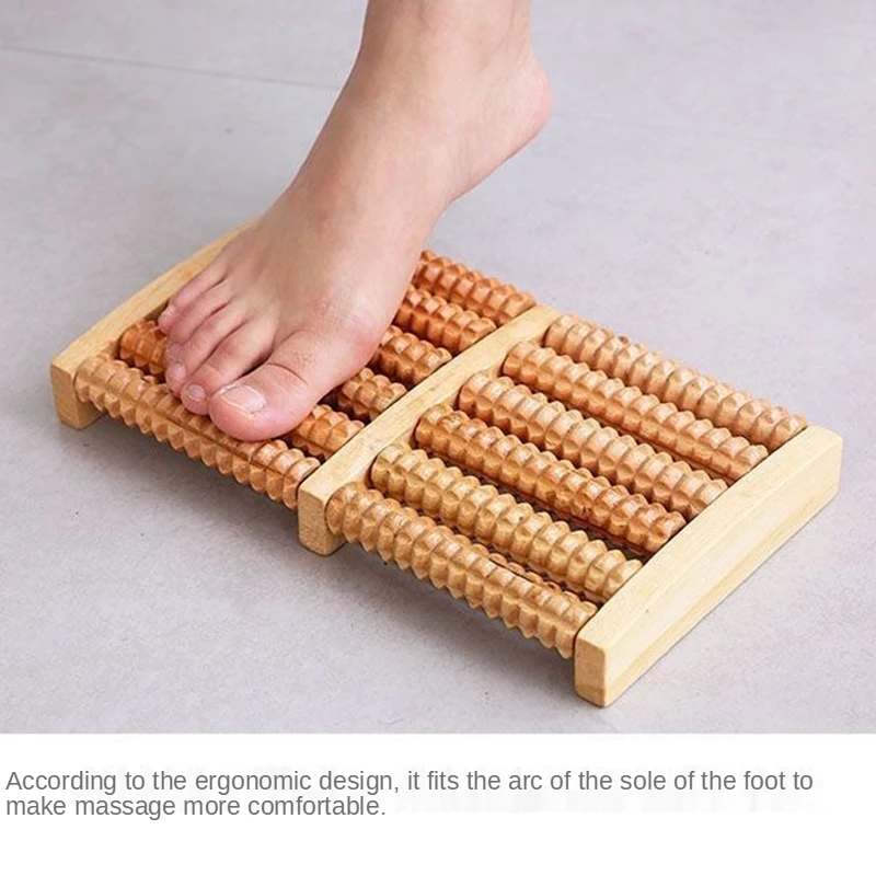 나무 6 행 발 마사지 기계 통증 스트레스 릴리프 지압 - Reflexology Foot Roller 리뷰 및 가격