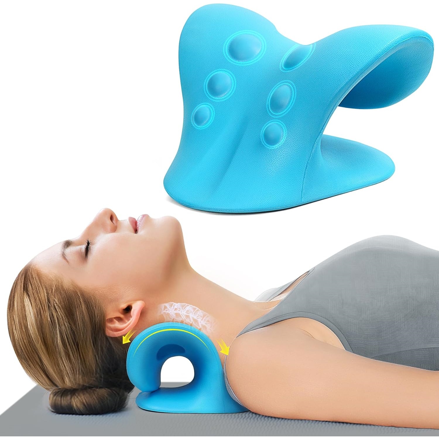 목 통증 완화를 위한 목 스트레칭기, 목 및 어깨 이완 - Neck Traction Pillow 리뷰 및 가격