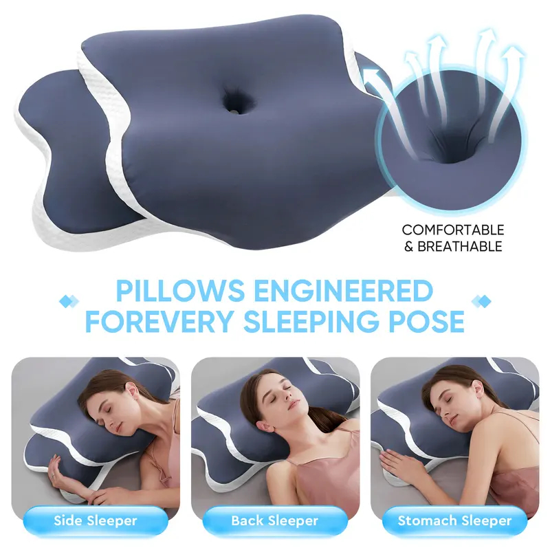 메모리폼 베개 경추 베개 목 통증 완화 컨투어 인체공학 - Neck Traction Pillow 리뷰 및 가격
