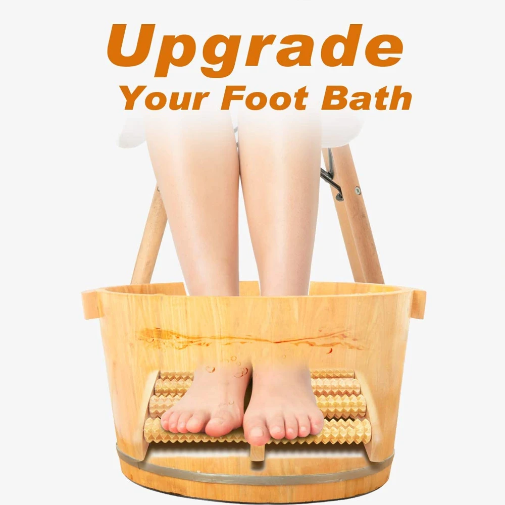 나무 발 마사지 롤러는 피로 발 통증과 발바닥 근막염을 - Reflexology Foot Roller 리뷰 및 가격