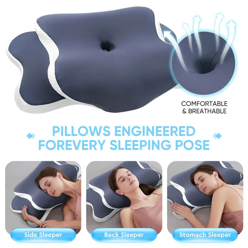 메모리폼 베개 경추 베개 목 통증 완화 컨투어 인체공학 - Neck Traction Pillow 리뷰 및 가격